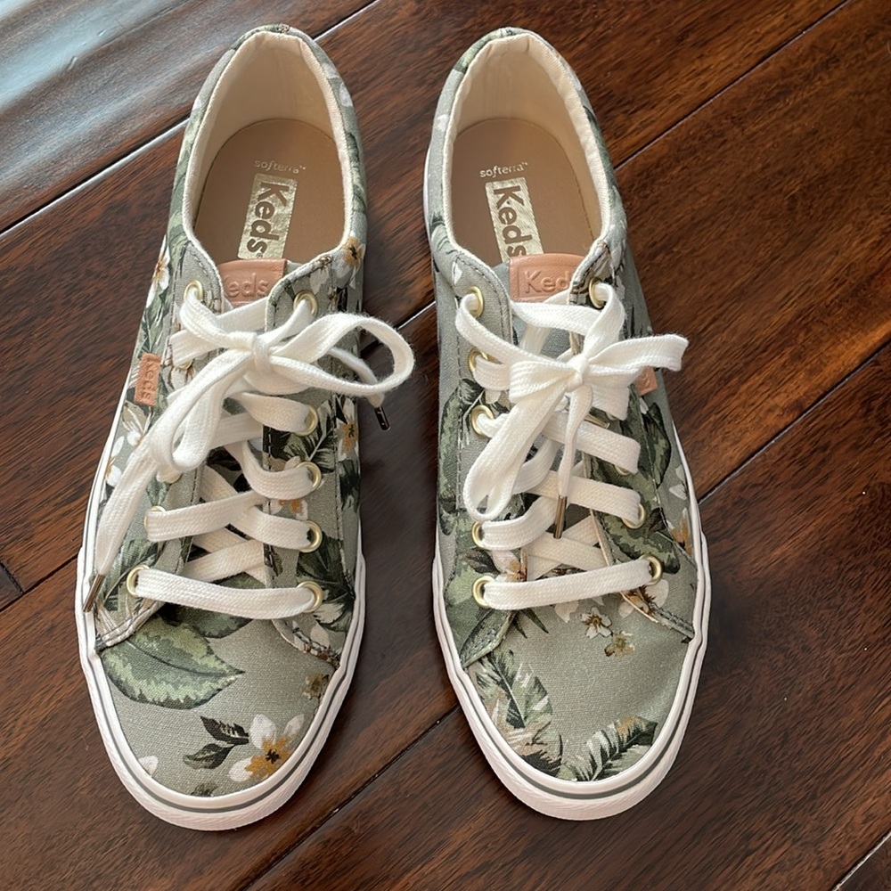 KEDS jump kick tropical green sneakers 7.5 - Picture 2 of 8